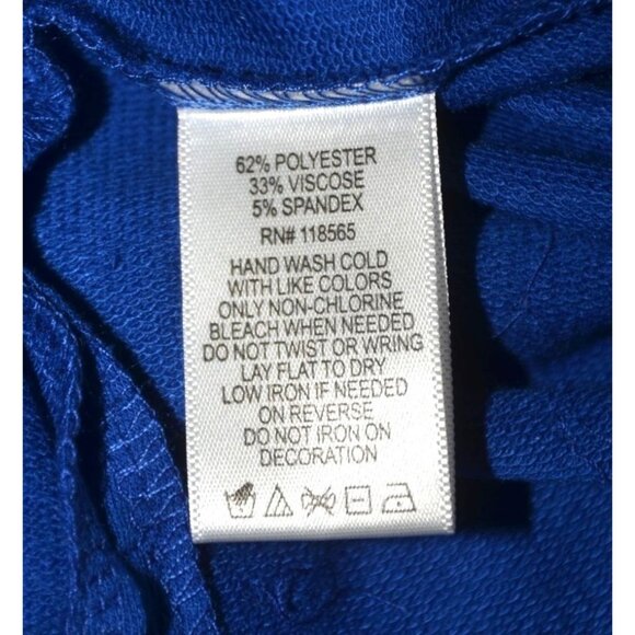 Quacker Factory Womens Plus 3X Blue Sequin Tunic Thin Knit Shirt Party Holiday - Picture 8 of 9